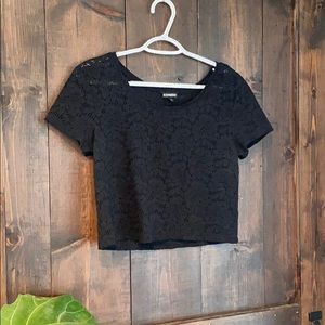 Black Lace Crop Top